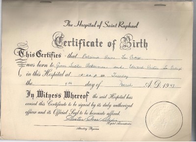 Details About 1947 St Raphael S Hospital Baby Book W Birth Certificate New Haven Conn