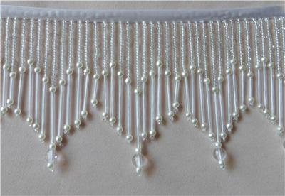 Gold Beads Fringe Trim Beads Fringe Belt Glass Beaded Wavy Water Shape Fringe Trim Ribbon Tassel Chain Clothing Accessories Diy Decoration 1meter 39i