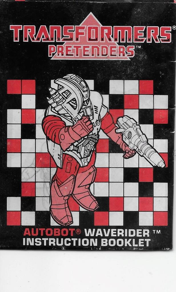 Transformers Original G1 1988 Pretender Waverider Instructions Booklet Manual - Picture 1 of 1