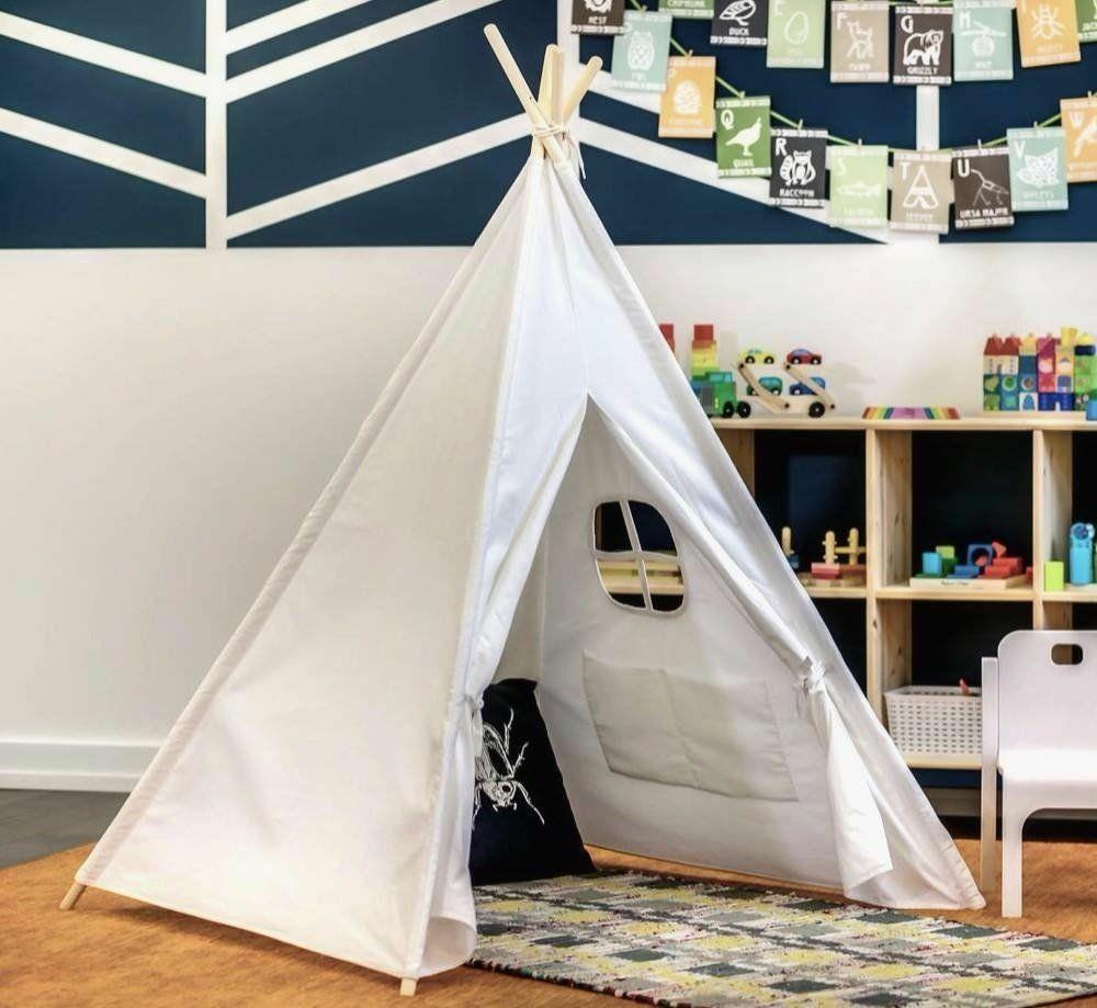 Holiday Gift White 6ft Cotton Canvas Deluxe Teepee Playhouse Play Tent Ts07 Ebay