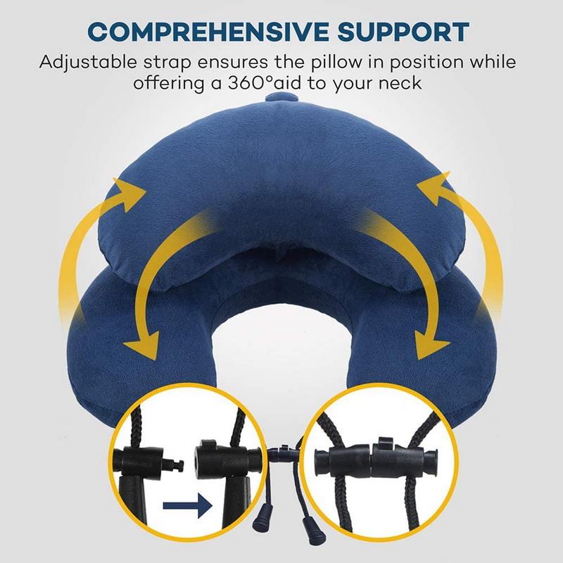 Sable Ergonomic Travel Pillow with Memory Foam Support, Dual Filling ...