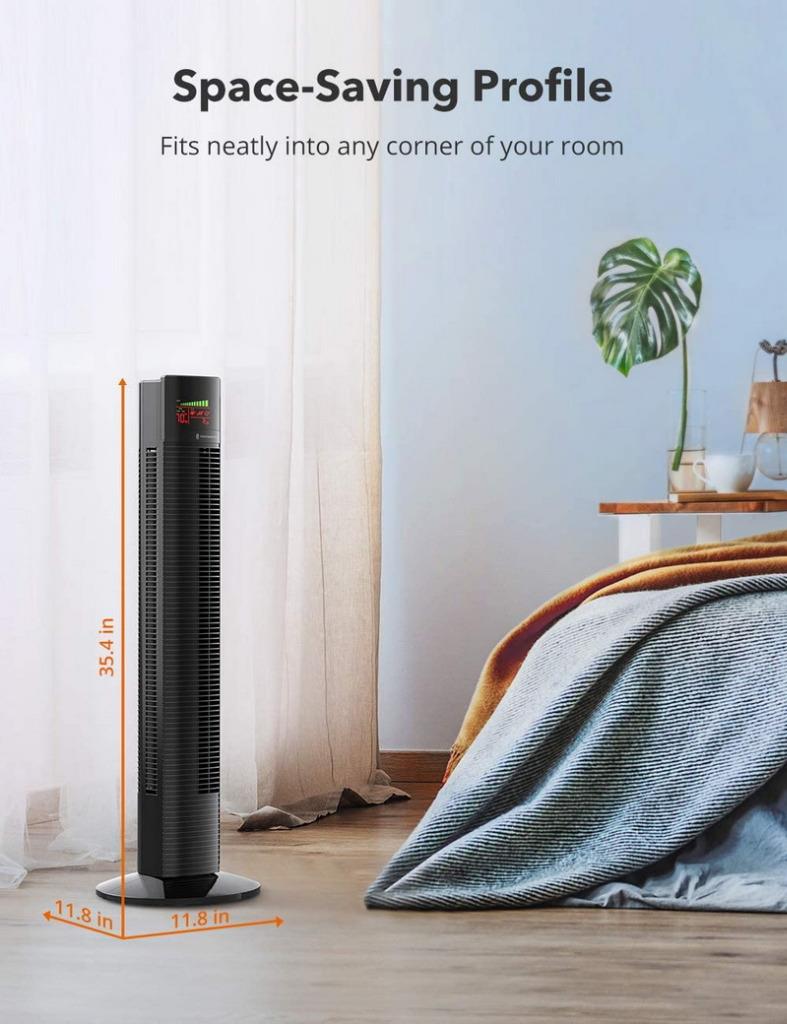 TaoTronics TF002 Tower Fan 36” Oscillating Tower Fan with
