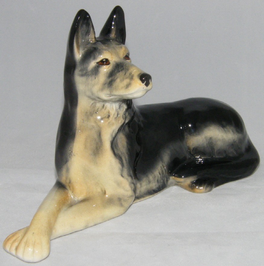 genuine vintage sylvac alsatian german shepherd dog