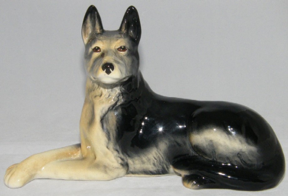 genuine vintage sylvac alsatian german shepherd dog