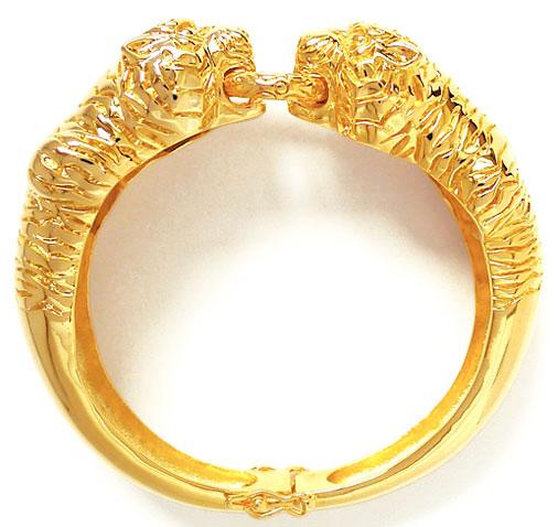 BIG KING TIGER ORIENTAL GOLD HINGE BANGLE BRACELET NEW | eBay