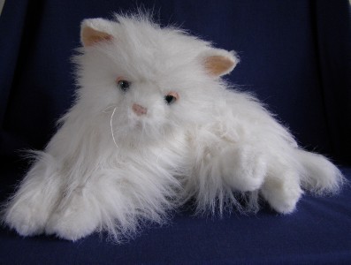 PawPalz White Persian Cat Kitty Kitten Realistic Stuffed Plush Doll Toy ...