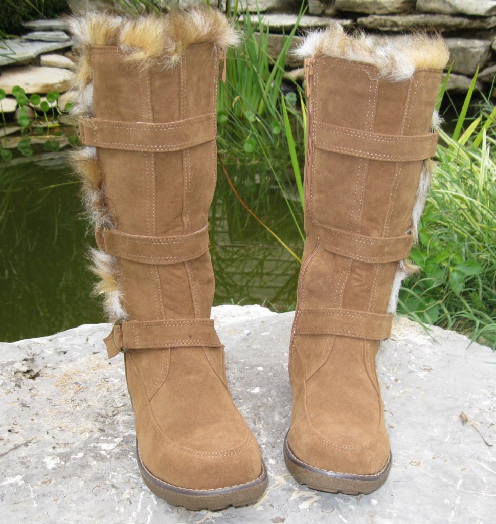 Womens Girls Suede Leather & Fleece Trapper Boots APRES LAMO Sizes 6 7 ...