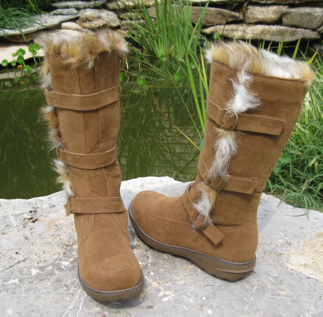 Womens Girls Suede Leather & Fleece Trapper Boots APRES LAMO Sizes 6 7 ...