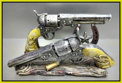 Western Rustic Cowboy Six Shooter Gun Pistol ENVELOPE NAPKIN Holder Decor Gift