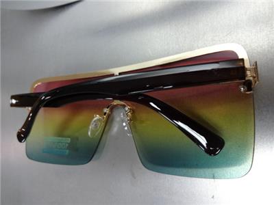 Oversized Exaggerated Vintage Retro Style SUN GLASSES Rose Gold Frame Ombre Lens