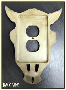 Western Rustic Cow Bull Skull Electric Outlet Cover Plate Cabin
