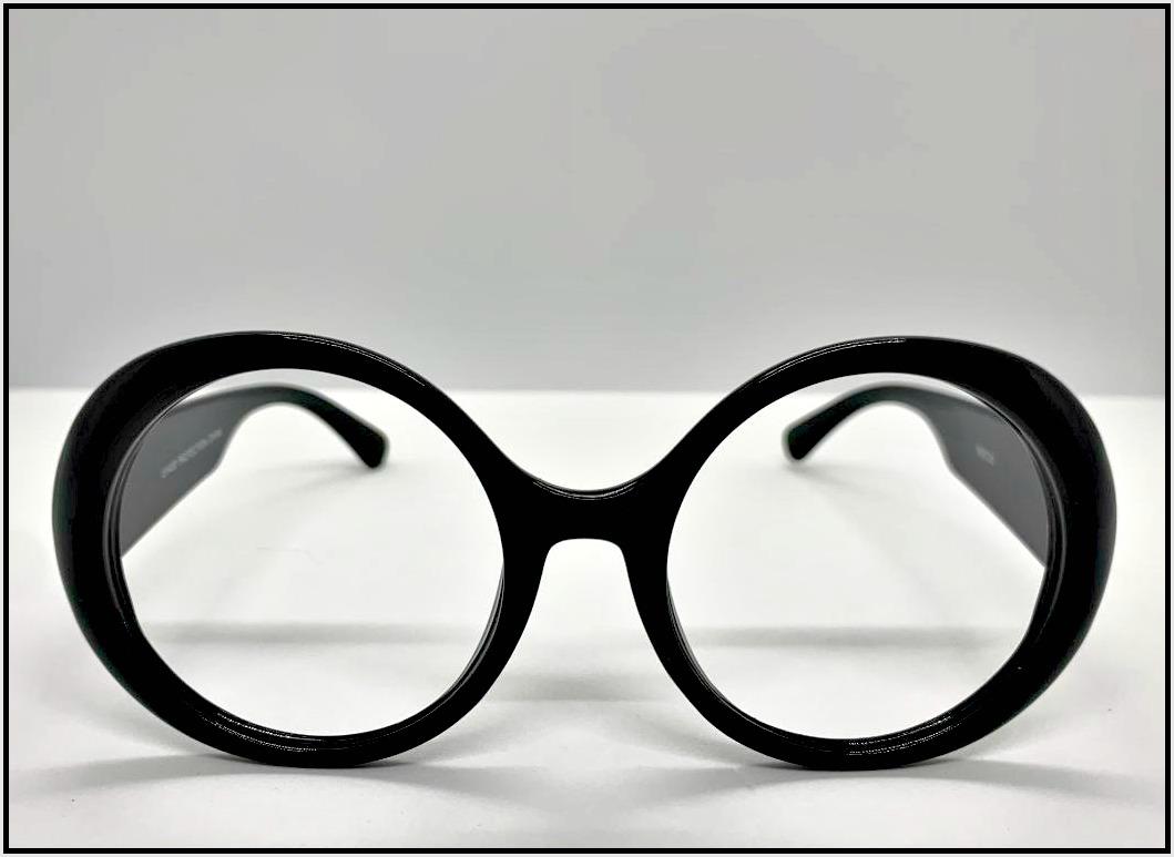OVERSIZED Funky Retro Style Round Black Lensless Eye Glasses Frame Only ...