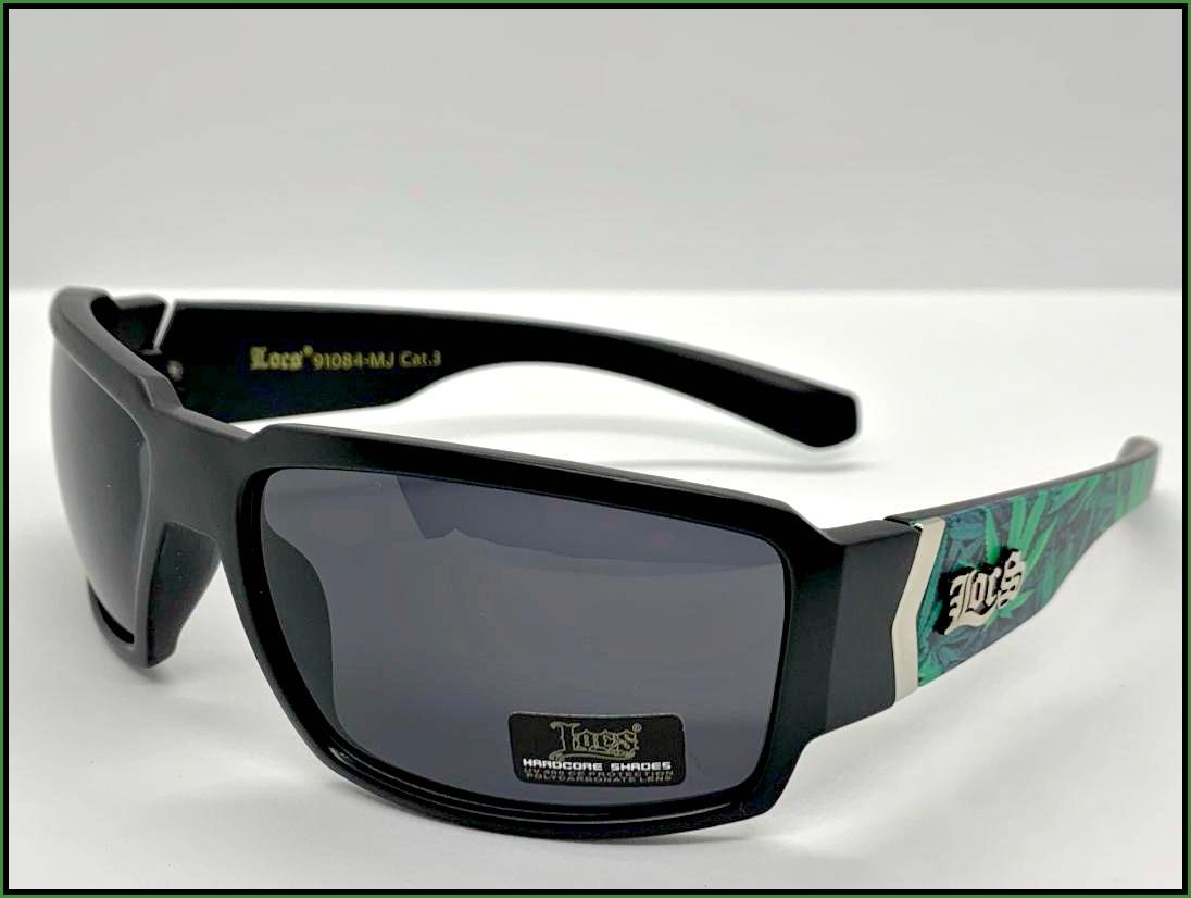 Locs Sunglasses Marijuana Leaf Pattern – Matte Rectangular Frame With UV 400 Protection 11 thumbnail image
