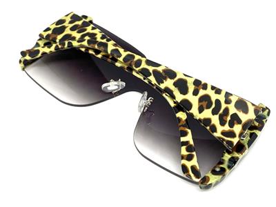 Oversized Retro Shield Style SUN GLASSES Big Leopard Cheetah  display picture 1
