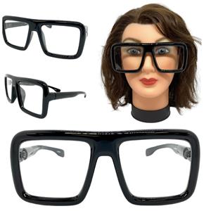 thumbnail image 2 of SPEXX 9240 Oversized Retro Round Eyeglasses – Clear Lens, Black Frame, Women's 2 of 5
