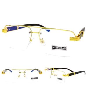 Classy Elegant Funky Contemporary Modern Clear Lens EYE GLASSES Green Gold Frame