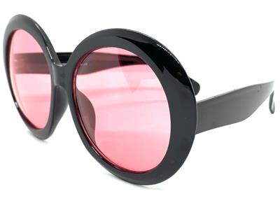 OVERSIZED EXAGGERATED RETRO SUN GLASSES X-Large Huge Round Black