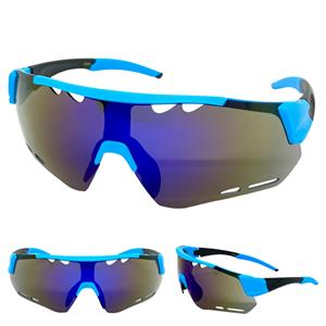 Oversized Sports Wrap Cycling Running SUN GLASSES Large Blue Frame