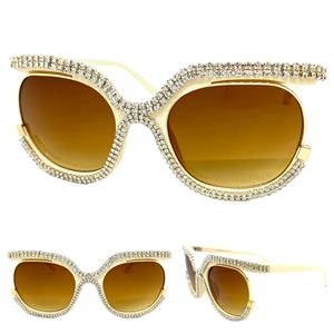 VINTAGE | Cream Ivory Frame Retro Sunglasses Rectangle Thick Frame | OSFM The White Lotus Rectangle Sunglasses | Ivory & Brown  main image 4