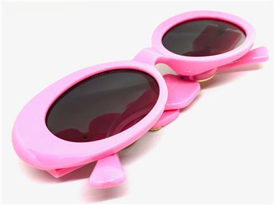Oversize Vintage Retro Style SUNGLASSES Big Thick Pink Oval  display picture 3