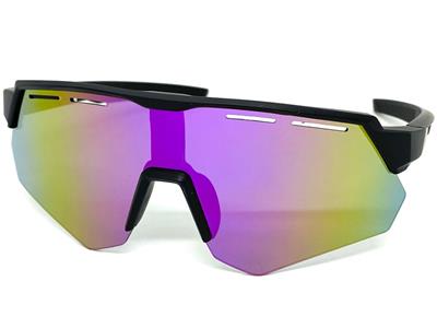 Occhiali Da Sole Sportivi Avvolgenti Per Bambini (6-12 Anni) – Modello Wrap Blu Con Lenti A Specchio Oro – Protezione UV400