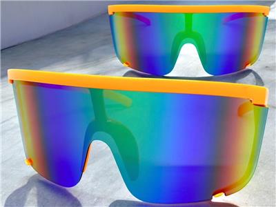 Oversized Modern Retro Wrap Shield SUNGLASSES X Large Big  display picture 1