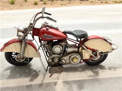 Rustic Vintage Motorcycle Chopper Biker Metal SCULPTURE FIGURINE