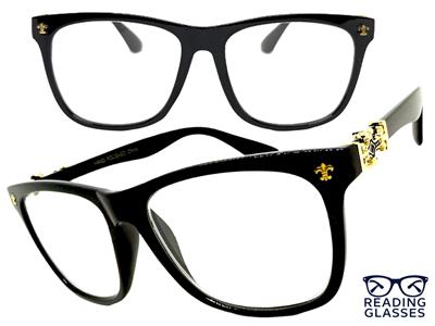 Retro Wide Frame Reading Glasses For Men - Magnification +1.25 To +4.00, UV Cleaned