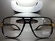 STARS Eyewear Classic Vintage Round Frame Glasses – Gold Metal & Black Arms, Clear Non-Magnification Lenses, Unisex Adult