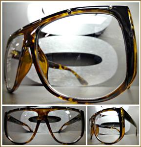 Oversize VINTAGE Retro Hip Hop Style Clear Lens EYE GLASSES Large