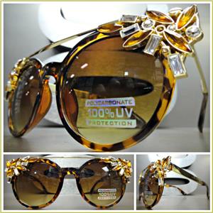Vintage 1950s French Cat's Eye Tortoise and Rhinestone