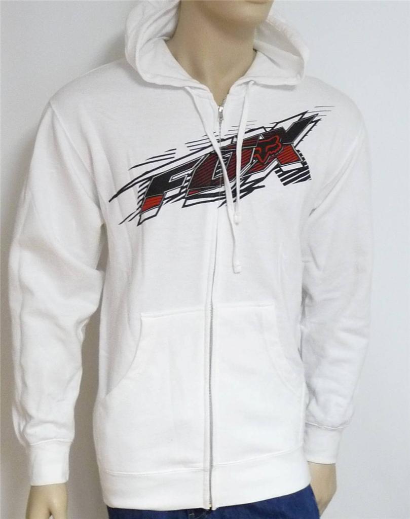 Fox Racing Guideline Mens White Zip Hoodie Sweatshirt Jacket | eBay