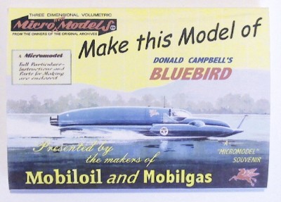 Micromodels DONALD CAMPBELL/'S BLUEBIRD MOBIL VERSION SET XVIII card model kit