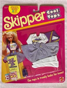 NEW 1989 barbie Skipper Doll Cool Tops 9060 OUTFIT KNEE HIGH