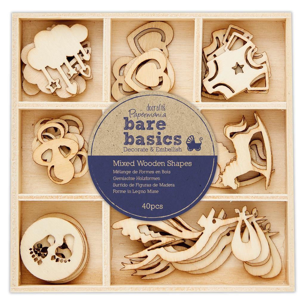 Papermania Holzformen verschiedene Designs Scrapbooking Verzierungen Bare Basic - Bild 30 von 30