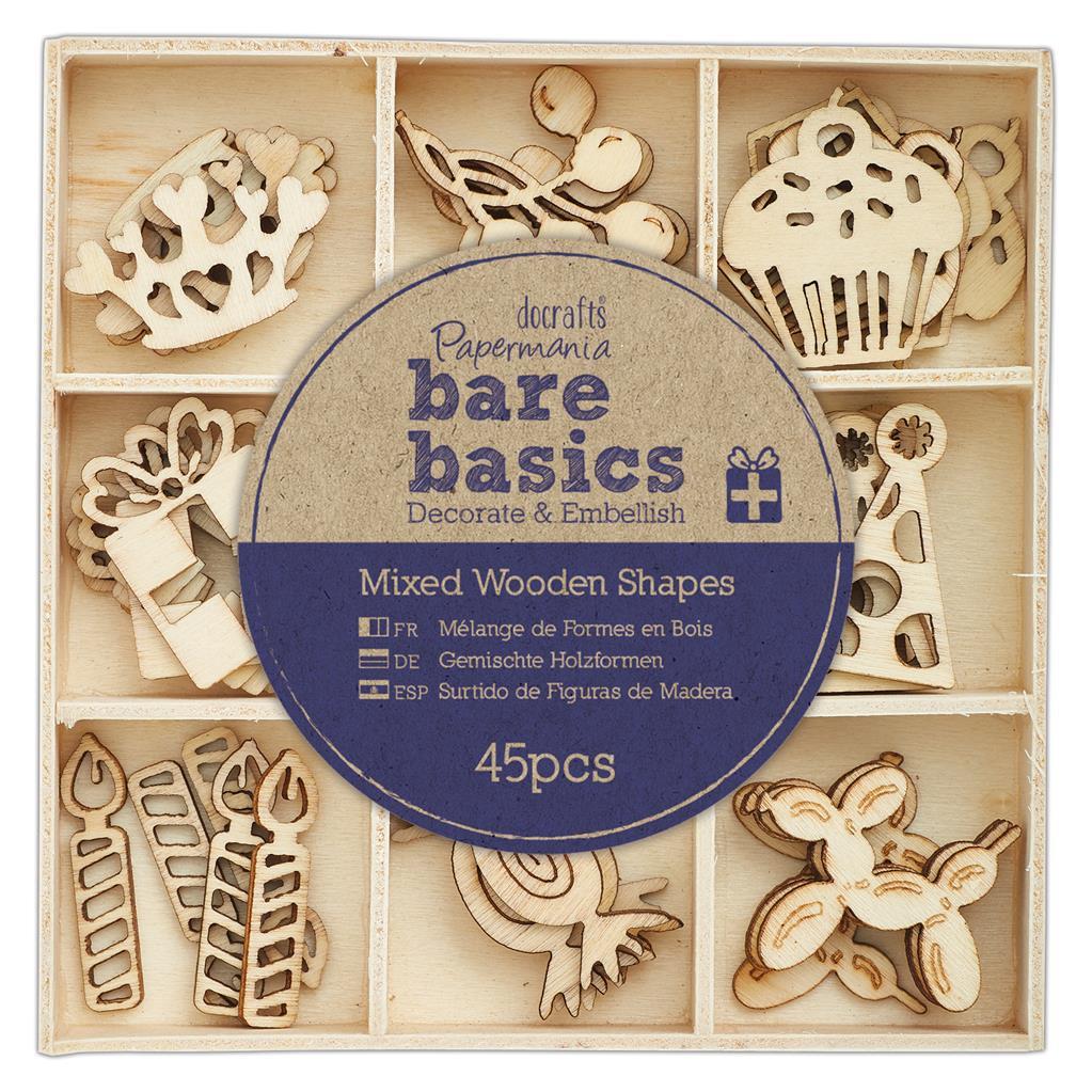 Papermania Holzformen verschiedene Designs Scrapbooking Verzierungen Bare Basic - Bild 18 von 30