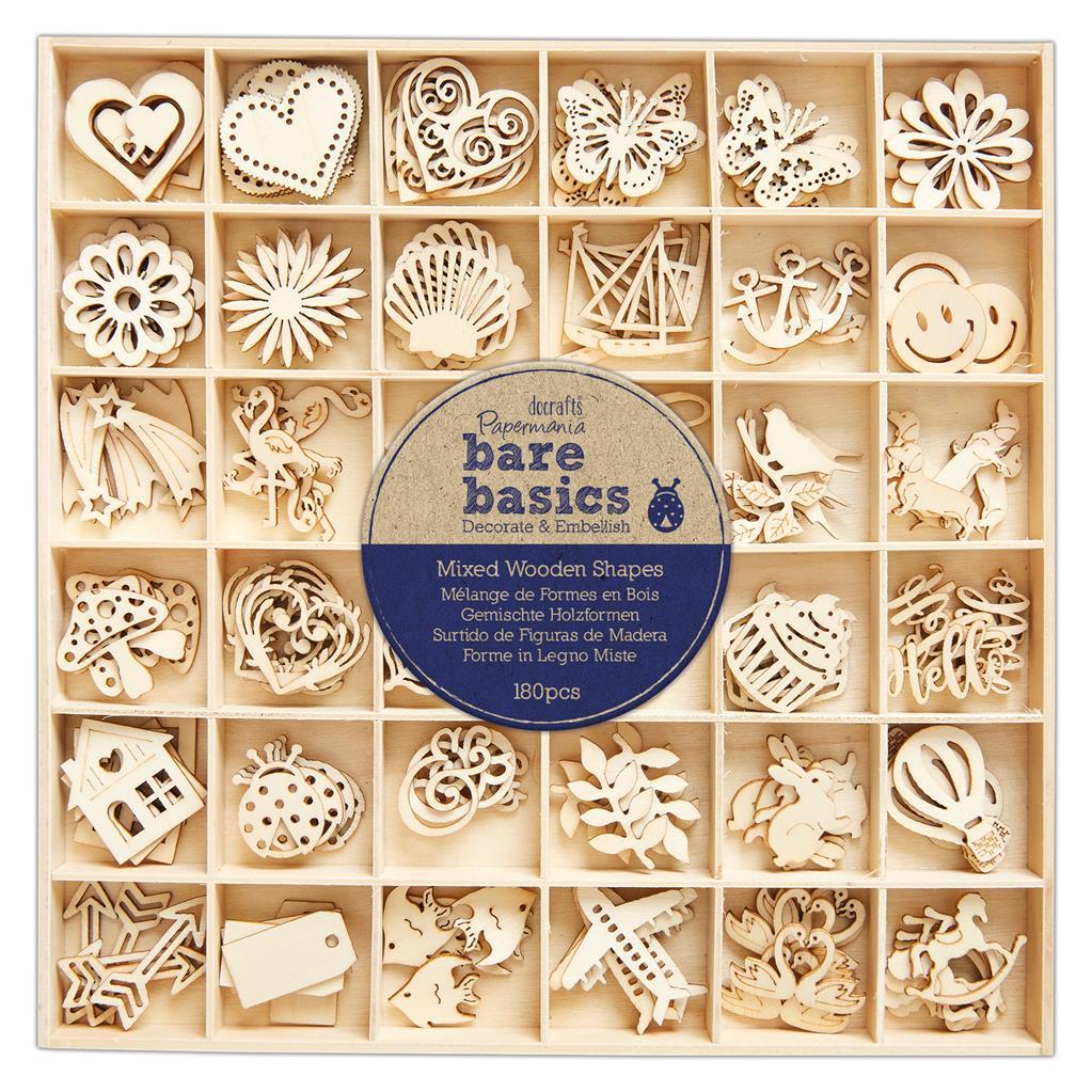 Papermania Holzformen verschiedene Designs Scrapbooking Verzierungen Bare Basic - Bild 14 von 30