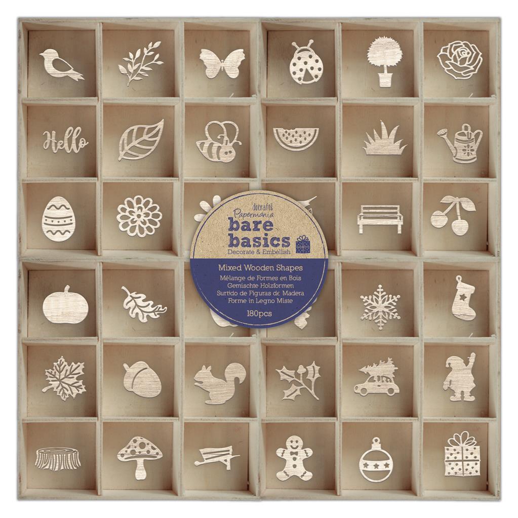 Papermania Holzformen verschiedene Designs Scrapbooking Verzierungen Bare Basic - Bild 29 von 30