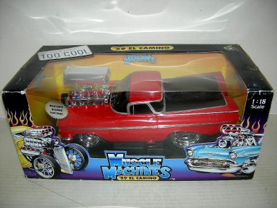 59 EL CAMINO IN DARK RED MINT IN BOX MUSCLE MACHINE 1:18
