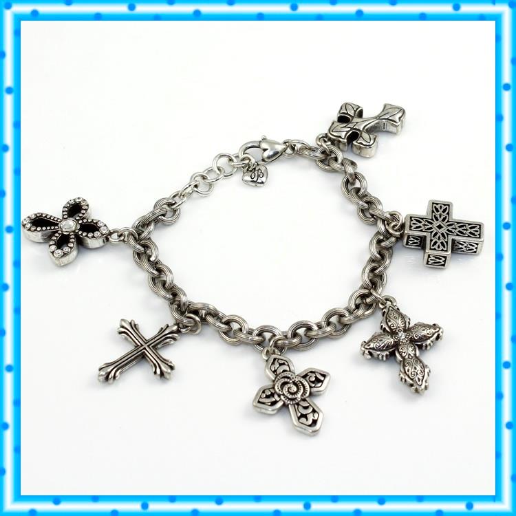 Brighton FAITHFUL CROSS Silver Charm Bracelet | eBay