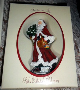 Pipka Quot Skating Buddies Quot Santa Amp Dog Figurine Plus Santa On