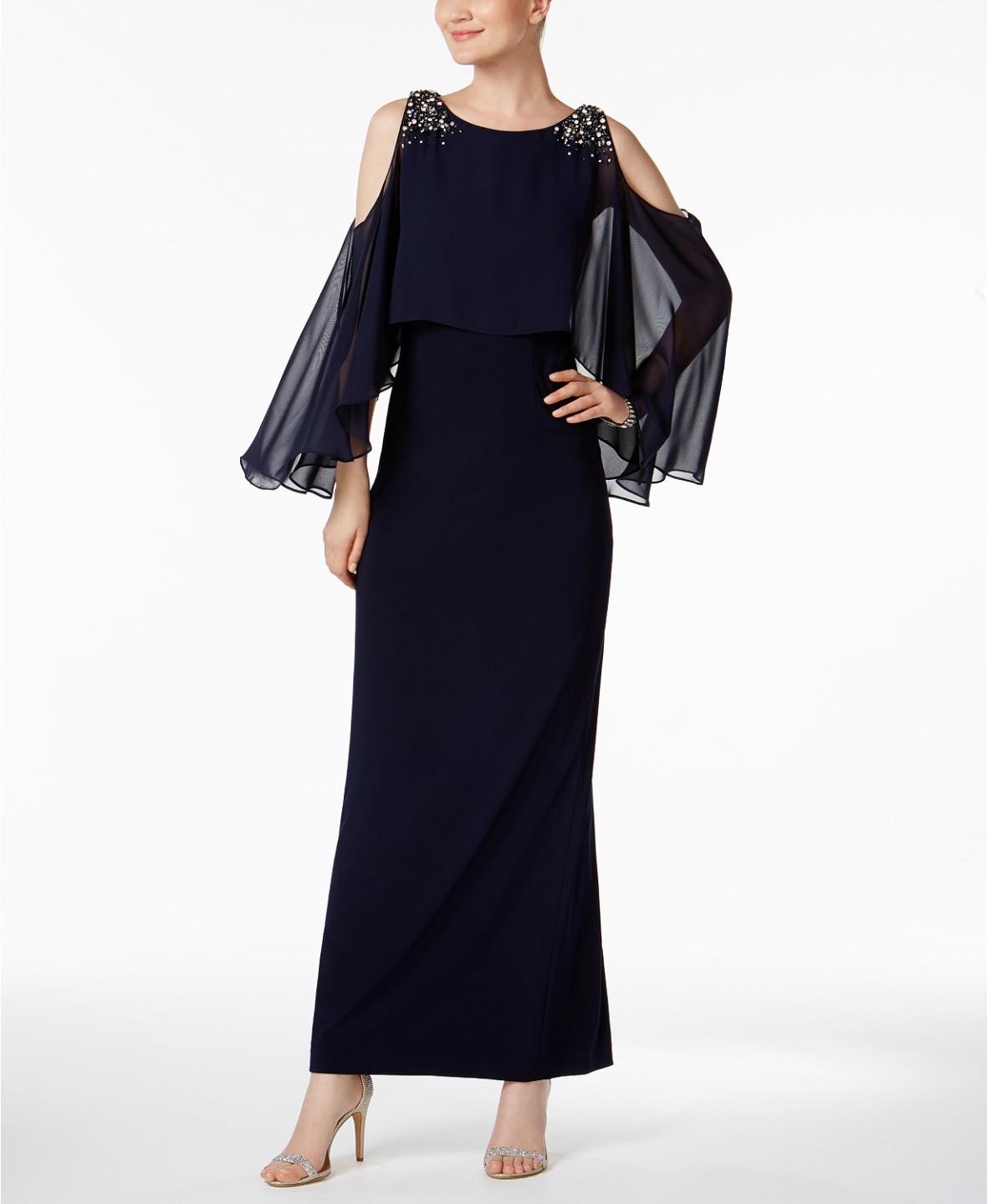 navy capelet