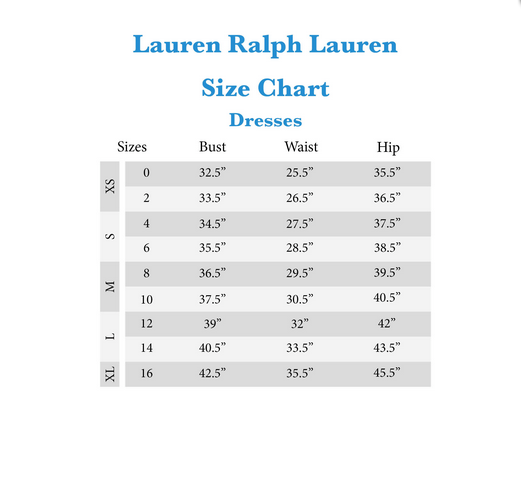 lauren ralph lauren dress size chart