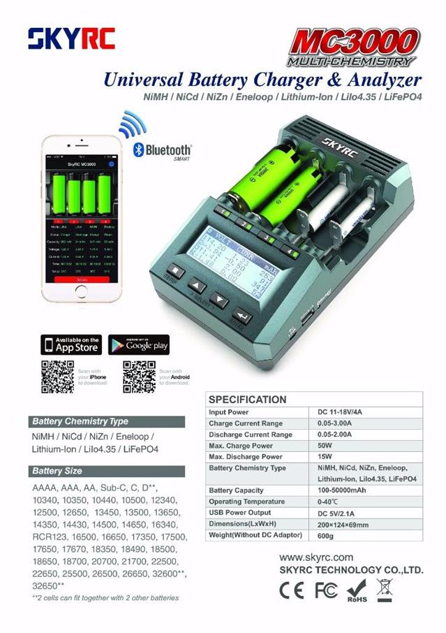 SkyRC MC3000 Universal Battery Charger Analyzer iPhone