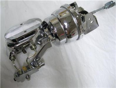Chrome Brake Booster Kit For Chevy 8″ Dual Disc/Drum – Includes Milled Master Cylinder & Brackets