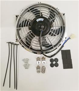 10/" Chrome Radiator Electric Cooling Fan w// 180 Degree Relay Kit /& Install Kit