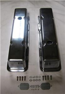 Aluminum Small Block Chevy Smooth Tall Recessed Valve Covers 283 302 305 350 400