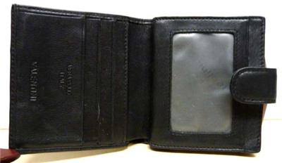 VALENTINI-MADE IN ITALY by VERA PELLE- BLACK LEATHER UNISEX WALLET-COIN ...