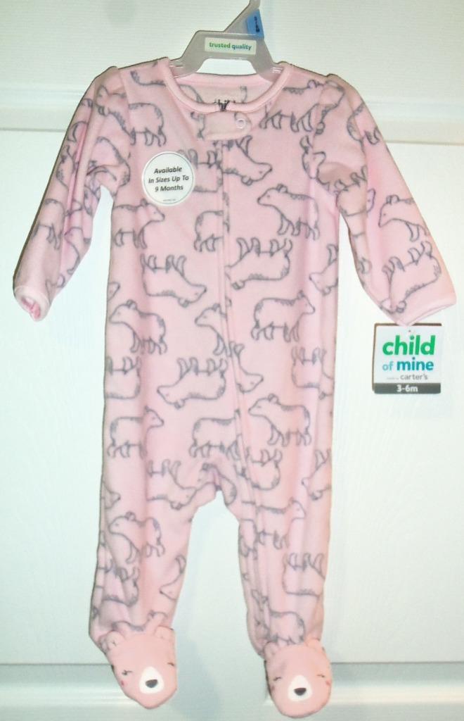 CARTER S CHILD OF MINE Girls Pink Sleeper BEAR Size NB 0 3m 3 6m NEW eBay
