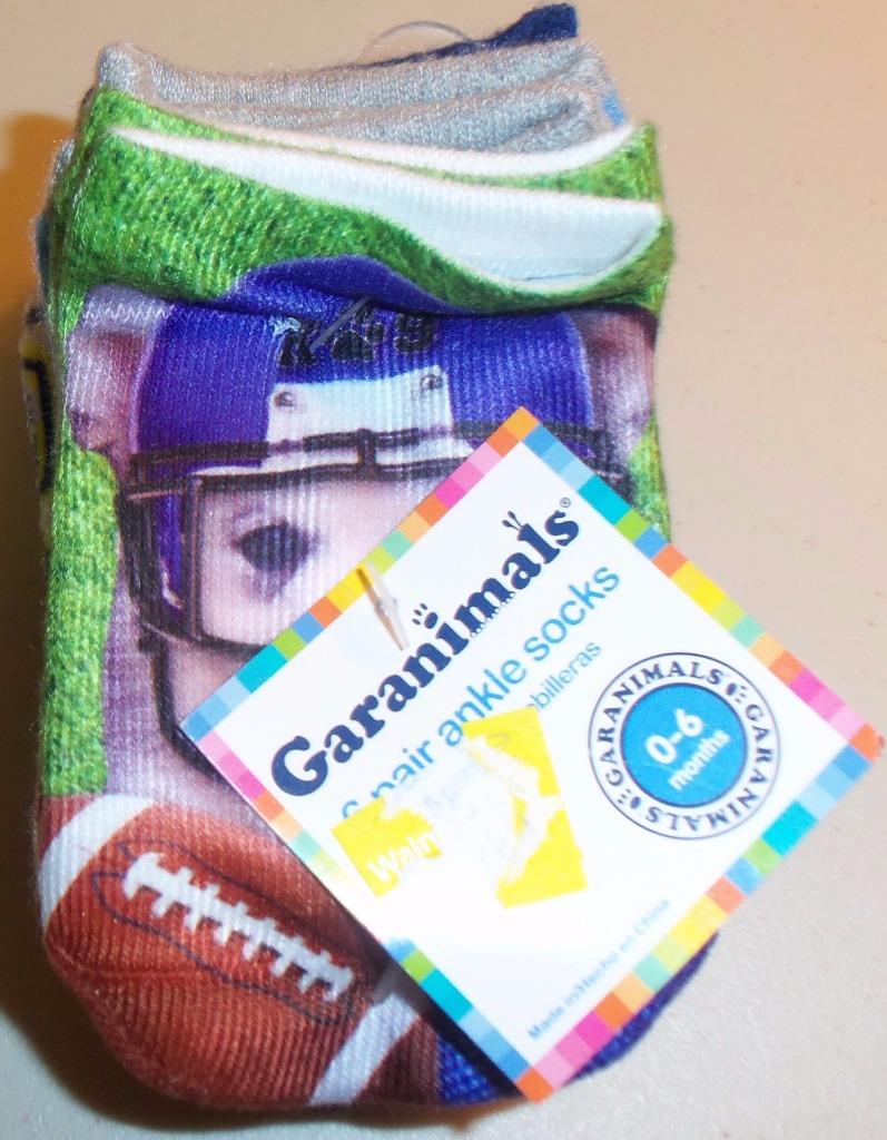 Garanimals 6 Pair Socks Sports Theme 3-5 Years 2 Packs 1 Dozen Total New 